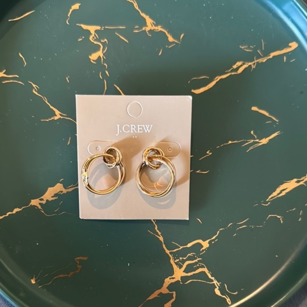 J. Crew Gold Modern Hoop Earrings New